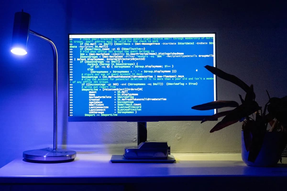 Code editor with dark theme